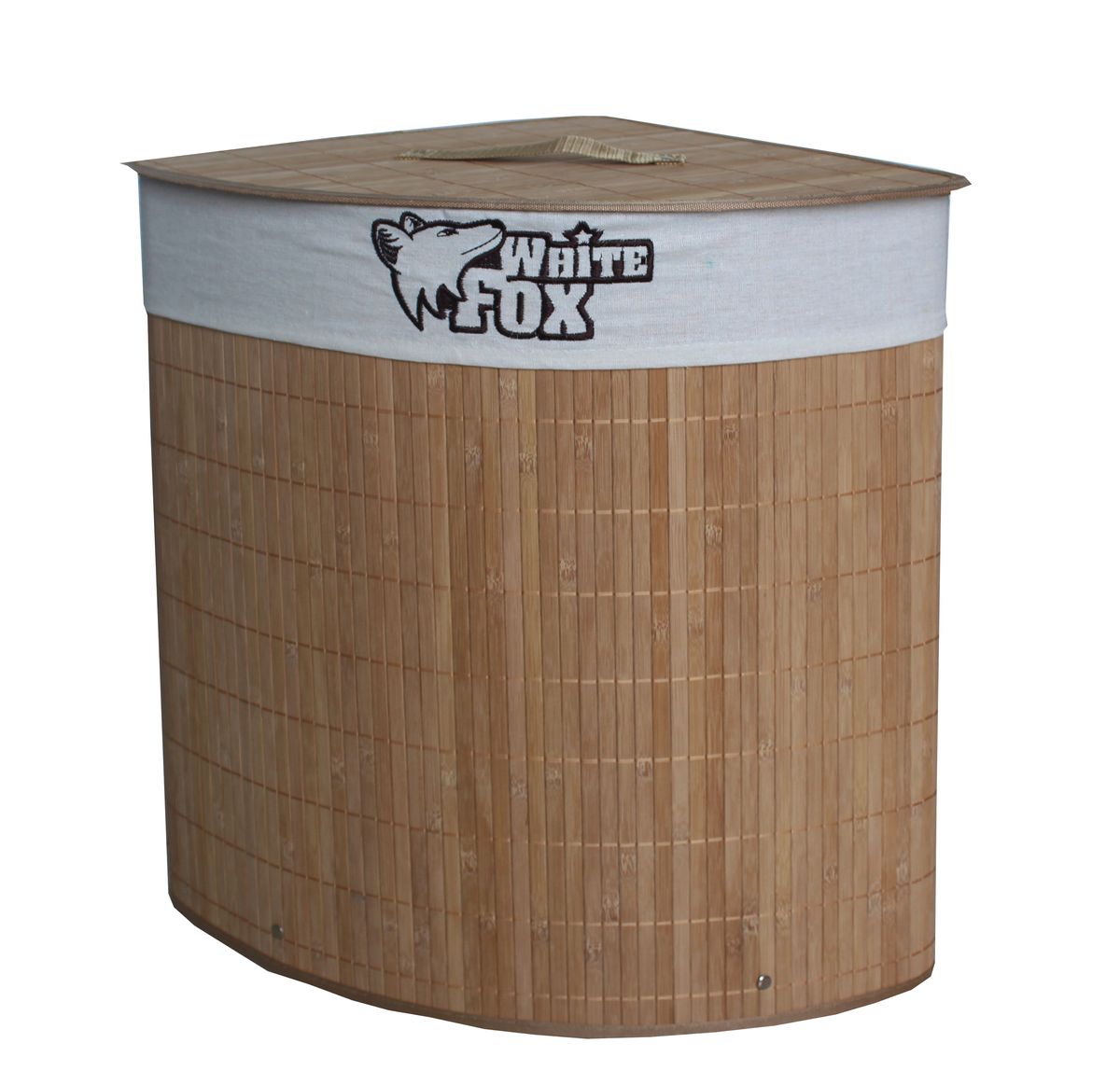 Корзина для белья White Fox Bamboo Standart, угловаяWBLA10-213 Корзина для белья White Fox Bamboo Standart, угловаяWBLA10-213Корзина для белья White Fox Bamboo Standart предназначена для организации и хранения белья. Съемный чехол можно стирать в стиральной машине при деликатной стирке. Удобные ручки помогут перемещать корзину в любое удобное место. Угловая конструкция легко впишется в любой интерьер.