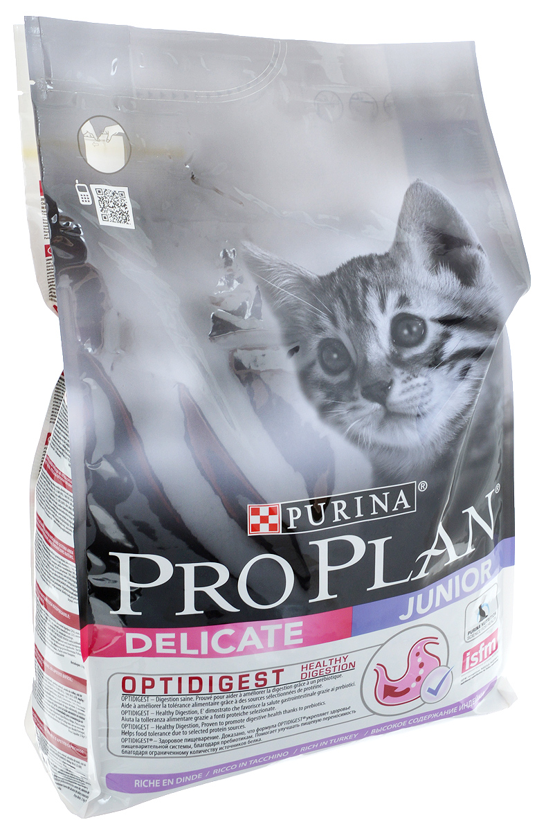 Корм сухой Pro Plan Delicate, для котят с чувствительным пищеварением, с индейкой, 3 кг0120710 Корм сухой Pro Plan Delicate, для котят с чувствительным пищеварением, с индейкой, 3 кг0120710Сухой корм Pro Plan Delicate - полнорационный корм для котят с чувствительным пищеварением. Правильное функционирование пищеварительной системы имеет важное значение для получения питательных веществ, необходимых вашему котенку для развития и роста. Корм с комплексом Optidigest повышает здоровье пищеварительной системы котят, испытывающих дискомфорт в желудочно-кишечном тракте. Клинически доказано: Optidigest содержит отобранный источник пребиотиков для улучшения баланса микрофлоры кишечника. Корм легко усвояемый, обладает замечательными вкусовыми свойствами и придется по вкусу даже самым капризным котятам.