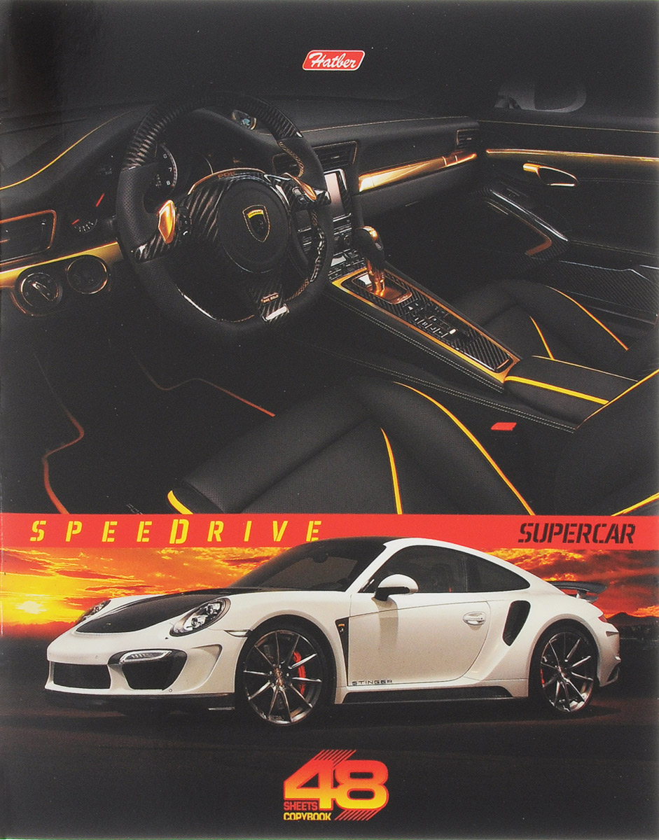 Hatber Тетрадь Super Car 48 листов в клетку цвет машины белый72523WD Hatber Тетрадь Super Car 48 листов в клетку цвет машины белый72523WDТетрадь Hatber Super Car подойдет для школьников и студентов.Обложка, выполненная из плотного картона, позволит сохранить тетрадь в аккуратном состоянии на протяжении всего времени использования. Лицевая сторона дополнена изображением стильного авто марки Porsche.Внутренний блок тетради, соединенный двумя металлическими скрепками, состоит из 48 листов белой бумаги. Стандартная линовка в клетку голубого цвета дополнена полями.