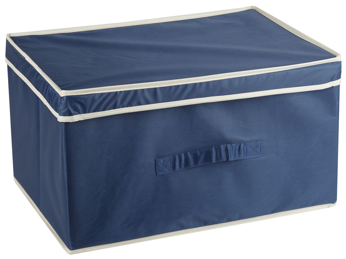 Короб для хранения White Fox Comfort, с крышкой, цвет: синий, 38 х 33 х 18 смWHHH10-360 Короб для хранения White Fox Comfort, с крышкой, цвет: синий, 38 х 33 х 18 смWHHH10-360Короб для хранения White Fox Comfort изготовлен из полиэстера с пропиткой. Изделие можно протирать, в нем не накапливается пыль, и вещи остаются чистыми. Спереди расположена ручка. Короб имеет складную конструкцию.