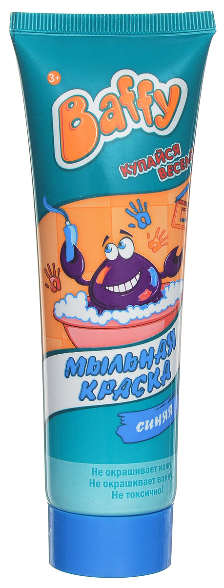 Baffy Мыльная краска цвет синий72523WD Baffy Мыльная краска цвет синий72523WDКупание в ванне превратится в увлекательную и творческую игру с помощью мыльной краски Baffy. Теперь можно рисовать прямо в ванной! Нанесите краски на кожу, рисуйте на кафельной поверхности или самой ванне. Благодаря специальному мыльному составу, красками можно не только рисовать, но и мыться. Легко смываются водой. Не окрашивает кожу и ванну. Безопасно для кожи ребенка. Объем: 75 мл.