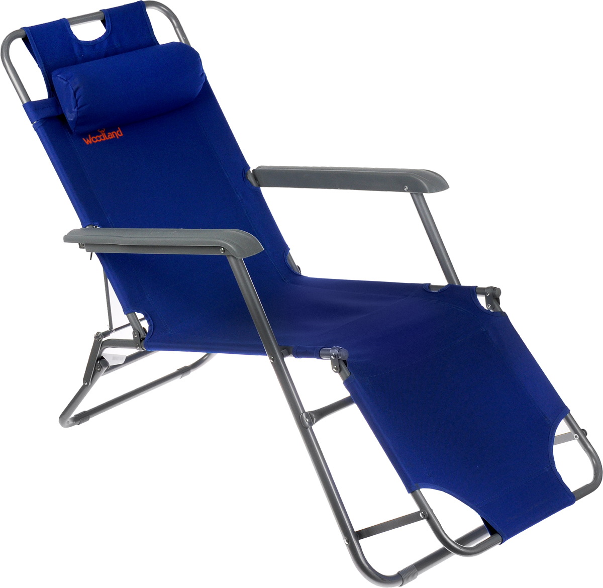 Кресло складное Woodland Lounger Oxford, цвет: синий, серый, 153 см х 60 см х 79 см09840-20.000.00 Кресло складное Woodland Lounger Oxford, цвет: синий, серый, 153 см х 60 см х 79 см09840-20.000.00Складное кресло Woodland Lounger Oxford предназначено для создания комфортных условий в туристических походах, рыбалке и кемпинге.Особенности:Компактная складная конструкция.Прочный стальной каркас с покрытием, диаметр 19/25 мм.Прочная ткань Oxford обладает высокой износостойкостью.