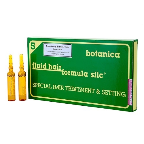 WT-Methode Флюид Хаир Формула Силк Ботаника для волос Fluid hair formula silc botanica 12х10 мл2980052 WT-Methode Флюид Хаир Формула Силк Ботаника для волос Fluid hair formula silc botanica 12х10 мл2980052Этот препарат способен вернуть волосам силу, упругость, эластичность и блеск. Особенно подходит для ухода за повреждёнными, пористыми, окрашенными и подвергавшимися химической завивке волосами, а также перед самой процедурой окрашивания волос или химической завивики в качестве предварительного лечения. После применения этого препарата волосы становятся более гладкими и блестящими, а их цвет – более ярким и насыщенным. Помимо этого, решается проблема накопления статического электричества в волосах.