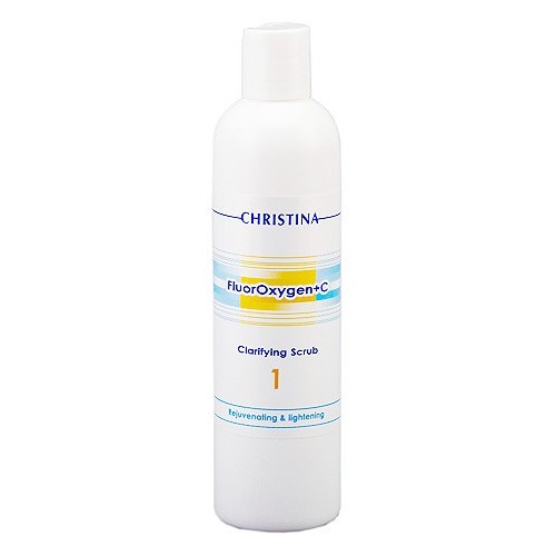 Christina Очищающий скраб FluorOxygen +C Clarifying Scrub 300 млFLU1 Christina Очищающий скраб FluorOxygen +C Clarifying Scrub 300 млFLU1Очищающий скраб (шаг 1) Christina FluorOxygen+C Clarifying Scrub это уникальный скраб из натуральных очищающих ингредиентов: мыльнянки лекарственной, мыльного дерева и салициловой кислоты. Удаляет сало и мертвые клетки кожи, глубоко очищает поры и снимает остатки макияжа.