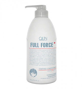 Ollin Тонизирующий кондиционер с экстрактом пурпурного женьшеня Full Force Hair Growth Tonic Conditioner 750 мл725751 Ollin Тонизирующий кондиционер с экстрактом пурпурного женьшеня Full Force Hair Growth Tonic Conditioner 750 мл725751Hair Growth Tonic Conditioner - тонизирующий кондиционер с экстрактом пурпурного женьшеня. Формула двойного действия максимально увлажняет сухие, пористые и обезвоженные волосы. Восстанавливает и насыщает питательными компонентами. Пурпурный женьшень повышает жизнеспособность волос. Прокапил препятствует выпадению и стимулирует рост волос. Облегчает расчесывание, сглаживает кутикулярный слой. Не утяжеляет волосы. Снижает эффект статического электричества.