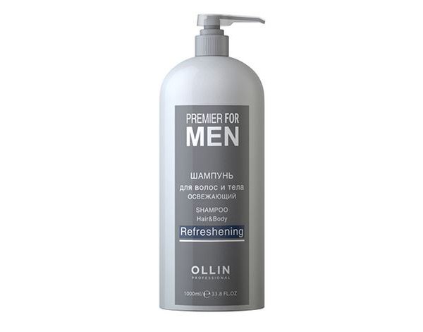 Ollin Шампунь для волос и тела освежающий Premier For Men Shampoo Hair Body Refreshening 1000 мл729759 Ollin Шампунь для волос и тела освежающий Premier For Men Shampoo Hair Body Refreshening 1000 мл729759Освежающий шампунь для волос и тела, идеален для ежедневного ухода. Деликатно очищает кожу и волосы, тонизирует, оставляя эффект свежести на весь день.