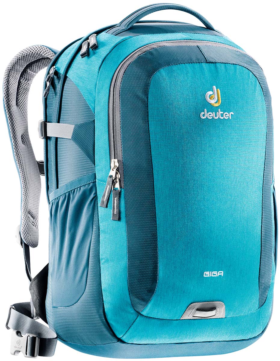 Рюкзак Deuter Daypacks Giga, цвет: бирюзовый, 28 лЛЦ0019 Рюкзак Deuter Daypacks Giga, цвет: бирюзовый, 28 лЛЦ0019Рюкзак для учебы и офиса с множеством карманов и отделением для ноутбука 15. Спинка системы Airstripes обеспечивает вентиляцию и надежное прилегание к спине.особенности Deuter Giga New: система спинки Airstripesбольшое основное отделение, в которое помещаются папки для бумагвторое отделение для ноутбука 15,6 дюймовбольшой передний карман с органайзеромсъемный карабин для ключейдно имеет мягкую подкладкукомпрессионые стропыудобная ручка для переноски съемный поясной ременьэластичные сетчатые карманыпетля для фонарика безопасности с отражателем.