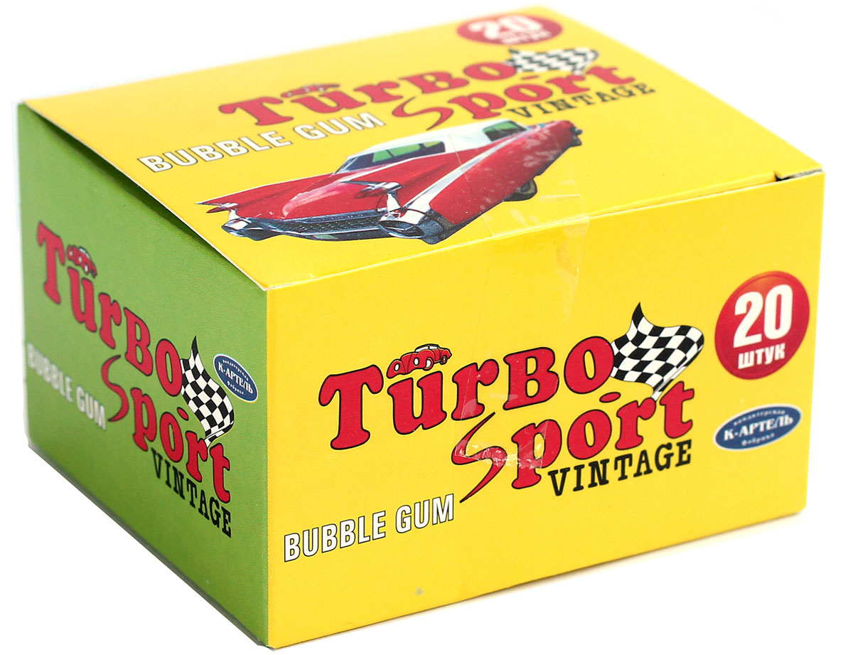 Вкусная помощь Turbo-Sport жевательная резинка, 20 шт4640000276799 Вкусная помощь Turbo-Sport жевательная резинка, 20 шт4640000276799Современная жвачка Turbo-Sport все такая же классная и ароматная, как и в 90-х годах. За прошедшие года жевательная резинка Турбо не утратила своей популярности, и сейчас она остается столь же привлекательной и желанной вкусняшкой для людей всех поколений. Даже если вы еще не успели родиться в 90-е, это еще не значит, что Turbo не для вас! В упаковке 20 жвательных резинок по 4 г. А еще каждая подушечка жвачки Turbo-Sport с бонусом – с наклейкой, на которой машинка, настоящая и красивая! У кого была коллекция? Уважаемые клиенты! Обращаем ваше внимание, что полный перечень состава продукта представлен на дополнительном изображении.