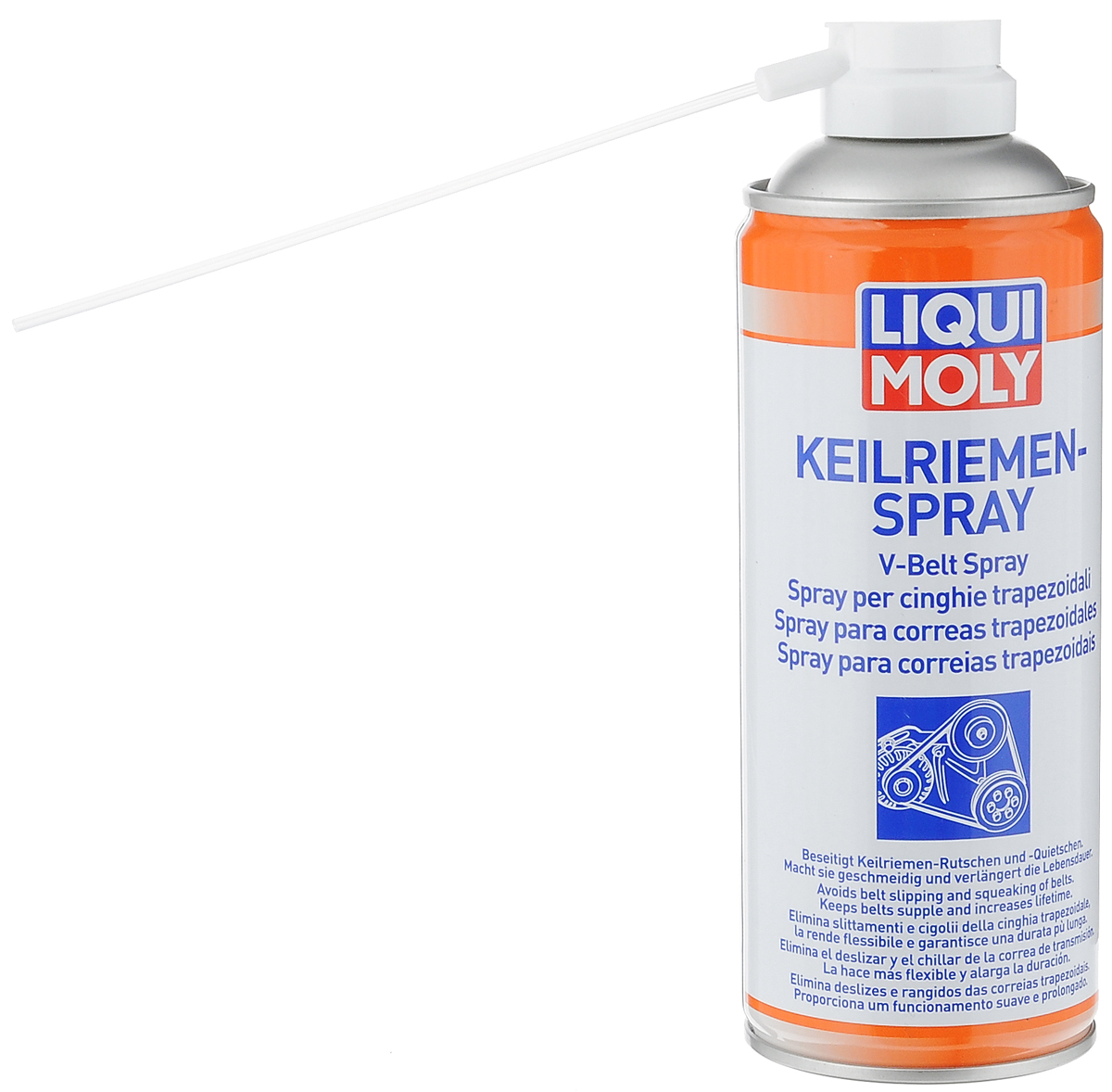 Спрей для клинового ремня LiquiMoly Keilriemen-Spray, 0,4 л4085 Спрей для клинового ремня LiquiMoly Keilriemen-Spray, 0,4 л4085Спрей LiquiMoly Keilriemen-Spray - это прекрасное профессиональное средство для восстановления старых изношенных приводных клиновых и поликлиновых ремней (генератора, гидроусилителя руля, вариатора, водяного насоса, кондиционера и другого). Устраняет скрип и проскальзывание. Быстро, безопасно и эффективно очищает поверхность от масляных и других видов загрязнений, увеличивает эластичность резинового слоя, при постоянной обработке предотвращается растрескивание и повышается срок службы. Способствует увеличению КПД передачи. Состав: ацетон, диметиловый эфир, нефтяные компоненты, пропеллент бутан.
