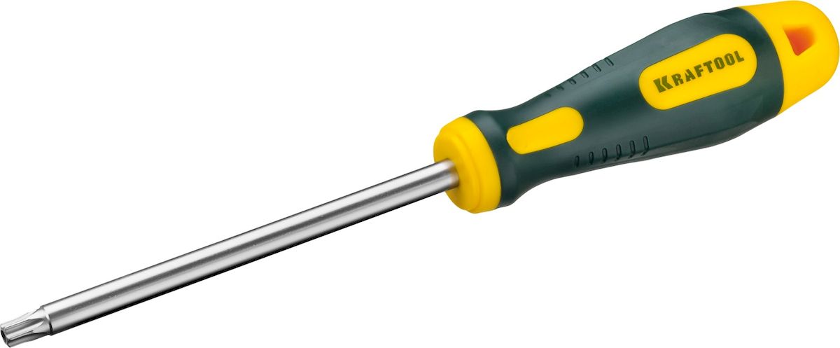 Отвертка Kraftool Expert, TX - TR 40, 125 мм250077-40-125 Отвертка Kraftool Expert, TX - TR 40, 125 мм250077-40-125Профессиональная отвертка KRAFTOOL X-Drive серии EXPERT выполнена из высококачественных материалов. Кованый закаленный хромомолибденованадиевый стержень обеспечивает длительный срок службы. Система насечек NSS предотвращает выскальзывания из крепежа. Отвертка оснащена эргономичной рукояткой с нескользящим покрытием. Длина рабочей части: 125 мм. Размер рабочей части: TX - TR 40.