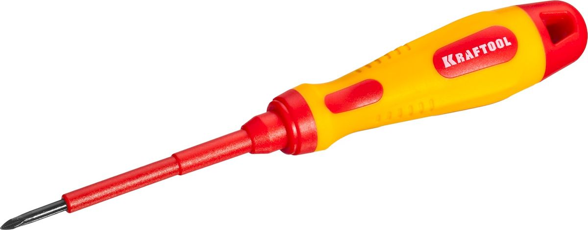 Отвертка Kraftool Expert, высоковольтная, PH 0, 75 мм250084-0-060 Отвертка Kraftool Expert, высоковольтная, PH 0, 75 мм250084-0-060Профессиональная диэлектрическая отвертка KRAFTOOL X-Drive серии EXPERT предназначена для работ с высочайшим уровнем безопасности под напряжением до 1000В. Отвертка оснащена эргономичной рукояткой с нескользящим покрытием и стержнем SlimFit для работы в труднодоступных местах. Длина рабочей части: 75 мм. Размер рабочей части: PH 0.