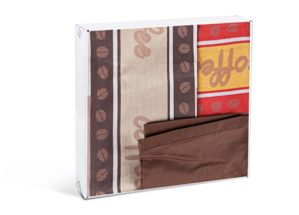 Комплект кухонный Soavita Coffee, 50х70 см, 2 шт, с передником, цвет: бежевый, коричневый79805 Комплект кухонный Soavita Coffee, 50х70 см, 2 шт, с передником, цвет: бежевый, коричневый79805Перед использованием постирать при температуре не выше 40 градусов