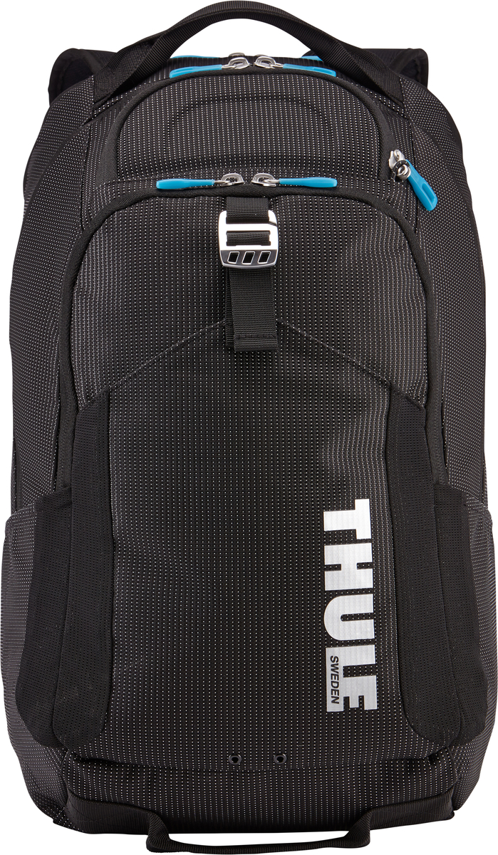 Рюкзак Thule Crossover Backpack, цвет: черный, 32 л7035.1 Рюкзак Thule Crossover Backpack, цвет: черный, 32 л7035.1В этот прочный рюкзак можно сложить вещи как для ежедневных поездок, так и для отдыха на выходных: в нем есть специальное отделение с дополнительной защитой для электронных устройств, вместительные отделения и отделения-органайзеры. Закрывающееся на молнию отделение с мягкой подкладкой для MacBook Pro 15 или ноутбука, iPad и накладной карман для вещей В ударопрочном отделении SafeZone для солнечных очков и хрупких вещей есть специальный карман для телефона. Отделение SafeZone можно закрыть на замок, а если нужно освободить дополнительное пространство, можно полностью убрать его. Карман Shove-it Pocket с регулируемыми ремешками обеспечивает дополнительное пространство для куртки или газеты. Перфорированные наплечные ремни из EVA с сетчатым покрытием и мягкая задняя подушка со специальными порами, пропускающими воздух, создают ощущение комфорта и позволяют вашей спине «дышать». Водостойкий материал и надежные застежки-молнии делают эту сумку легкой, но прочной. В отделе-органайзере можно хранить зарядные устройства и другие аксессуары, которые всегда должны быть под рукой, но не должны валяться где попало. Несколько удобных ручек для переноски. Боковые сетчатые карманы с двух сторон предназначены для хранения бутылок и аксессуаров.
