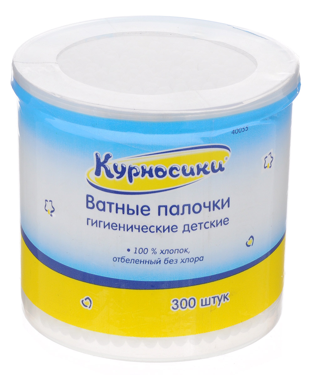 Курносики Ватные палочки детские 300 шт40055_белый Курносики Ватные палочки детские 300 шт40055_белыйВатные палочки Курносики предназначены для очищения и высушивания труднодоступных участков на теле ребенка - между пальчиками ног и рук, вокруг глаз, ушей и носа, в том числе для нанесения масла или крема. Гибкие палочки с тампонами из натурального хлопкового волокна поставляются в пластиковой коробке. Благодаря качественной обработке подушечка не слетает со стика, не расслаивается, не оставляет волокон в ушной раковине. Также ватные палочки подходят для макияжа и гигиены взрослых. Не использовать для гигиены внутренней части уха и носа.