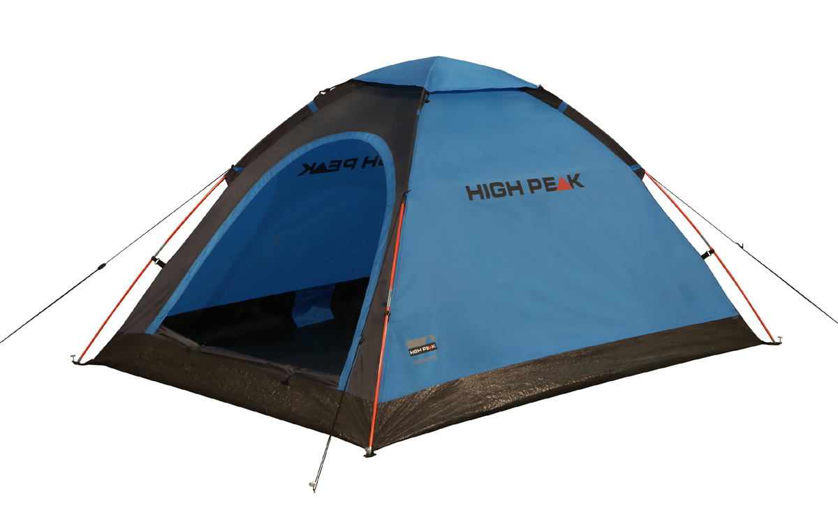 Палатка легкая High Peak Monodome PU 2, цвет: синий10158 Палатка легкая High Peak Monodome PU 2, цвет: синий10158Легкая компактная палатка купольного типа для легкоходов и рыбаков. Палатка проста в установке, дуги продеваются в рукава на внешнем тенте, что позволяет устанавливать палатку и в дождь. Материал тента имеет полиуретановое покрытие и водонепроницаемость не менее 1500 мм водяного столба. Это позволяет защититься от ветра и дождя. Вентиляционное окно расположено в верхней точке купола палатки и защищено тканевым грибом. Палатка имеет четыре оттяжки, что надежно ее фиксирует во время ветреной погоды. Вход в палатку защищает тканевый полог, а если погода жаркая, то можно оставить только москитную сетку на входе. Дно палатки выполнено из армированного полиэтилена, водонепроницаемость 3000 мм. Палатка двухместная.