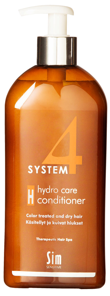 SIM SENSITIVE Терапевтический бальзам H SYSTEM 4 Hydro care Conditioner «Н» , 500 мл5315 SIM SENSITIVE Терапевтический бальзам H SYSTEM 4 Hydro care Conditioner «Н» , 500 мл5315КАК РАБОТАЕТ: комплекс пшеничных и растительных протеинов питает волосы и насыщает влагой сухие и поврежденные волосы. Климбазол и пироктон оламин усиливают и подкрепляют действие терапевтических шампуней «Систем 4». Бальзам улучшает структуру волоса, придает послушность и шелковистость. БОРЕТСЯ С: сухостью волос, непослушностью, спутыванием волос расслоением стержня волоса поврежденностью и стрессом волос после окрашивания, химической обработки, частого воздействия горячих температур (фен, утюжки)