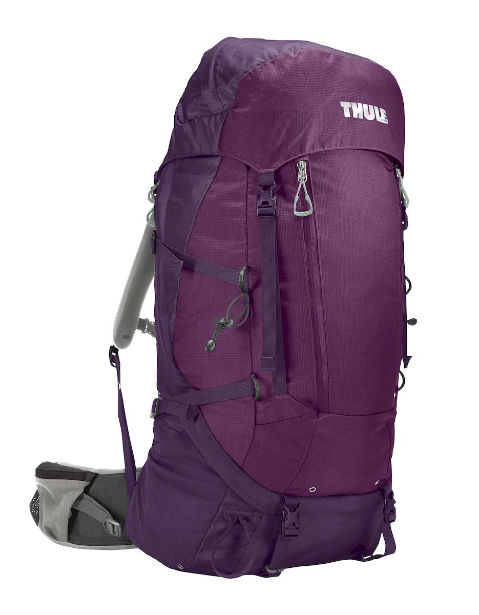 Рюкзак треккинговый женский Thule Guidepost, цвет: фиолетовый, 65 л800802 Рюкзак треккинговый женский Thule Guidepost, цвет: фиолетовый, 65 л800802Удобный треккинговый жеснкий рюкзак Thule Guidepost отличается настраиваемой системой крепления TransHub, обеспечивающей идеальную посадку, поворачивающимся набедренным ремнем, который позволяет рюкзаку повторять ваши движения, специальными наплечными и набедренными ремнями для женщин и крышкой, способной трансформироваться в дополнительный рюкзак, который поможет вам покорить любую вершину.Легкая регулировка ремней для торса на 15 см обеспечивает идеальную посадку, а наплечные ремни QuickFit позволяют выбрать из один из трех вариантов длины наплечных ремней. Система крепления Transhub с алюминиевой опорой и проволочным каркасом из пружинной стали позволяют перенести вес рюкзака на бедра, обеспечивая более удобную переноску. Поворачивающийся набедренный ремень позволяет рюкзаку повторять ваши движения, обеспечивая большую естественность передвижения и улучшенный баланс. Съемная крышка трансформируется в просторный рюкзак 24 л, позволяя сочетать два рюкзака в одном. Удобный доступ к содержимому рюкзака благодаря большой J-образной застежке на молнии на боковой панели. Воздухопроницаемая задняя панель обеспечивает поддержку в главных точках соприкосновения, но при этом позволяет воздуху циркулировать и не дает вам потеть. Два больших передних кармана на застежках-молниях предназначены для хранения часто используемых предметов. Удобное хранение треккинговых палок или ледоруба при помощи двух петель-креплений. Два кармана на набедренном ремне с застежками-молниями и эластичные боковые карманы позволяют хранить бутылки, еду и другие мелкие предметы. Конструкция, предназначенная для хранения воды, включает внешний карман для бутылки с водой и обеспечивает удобный доступ к ней.