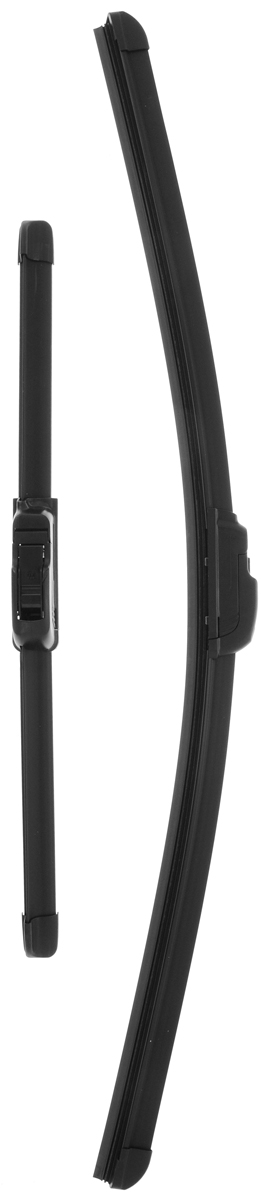 Щетка стеклоочистителя Bosch AR553S, бескаркасная, со спойлером, длина 34/55 см, 2 шт3397007589 Щетка стеклоочистителя Bosch AR553S, бескаркасная, со спойлером, длина 34/55 см, 2 шт3397007589Комплект Bosch AR553S состоит из двух бескаркасных щеток разного размера. Щетки выполнены по современной технологии из высококачественных материалов и предназначены для установки на переднее стекло автомобиля. Отличаются высоким качеством исполнения и оптимально подходят для замены оригинальных щеток, установленных на конвейере. Обеспечивают качественную очистку стекла в любую погоду. AEROTWIN - серия бескаркасных щеток компании Bosch. Щетки имеют встроенный аэродинамический спойлер, что делает их эффективными на высоких скоростях, и изготавливаются из многокомпонентной резины с применением натурального каучука. Комплектация: 2 шт.