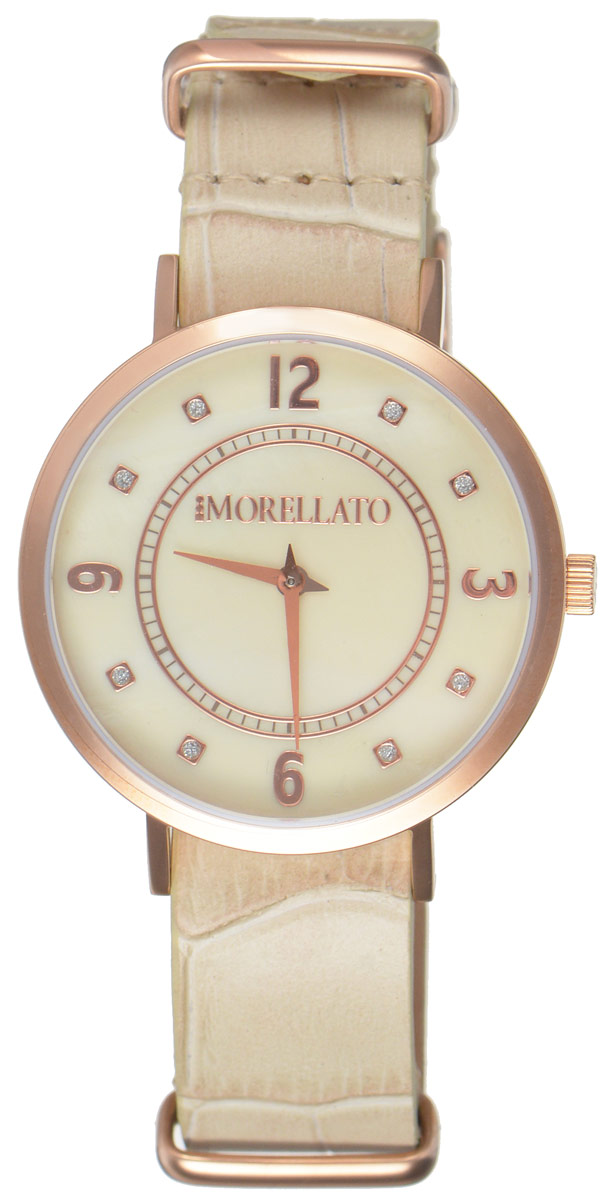 Часы наручные женские Morellato, цвет: песочный. R0151133507R0151133507 Часы наручные женские Morellato, цвет: песочный. R0151133507R0151133507Стильные женские часы Morellato изготовлены из высокотехнологичной гипоаллергенной нержавеющей стали с PVD-покрытием. Ремешок выполнен из натуральной кожи с тиснением под рептилию и оснащен классической застежкой-пряжкой. Точный кварцевый механизм имеет степень влагозащиты равную 3 Bar и дополнен часовой и минутной стрелками. Циферблат украшен рисками, инкрустированными искусственными кристаллами и перламутром. Для того чтобы защитить циферблат от повреждений в часах используется высокопрочное минеральное стекло. Изделие упаковано в фирменную коробку и дополнительно в подарочную коробку с названием бренда. Часы Morellato отличаются современным уникальным дизайном, идеальными пропорциями в сочетании с прекрасными материалами, техническими характеристиками и доступной ценой.