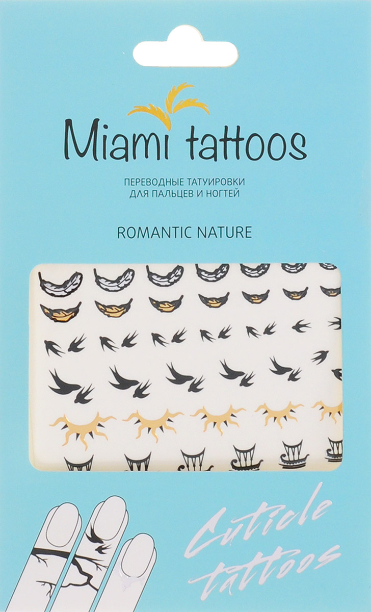 Miami Tattoos Флэш тату для пальцев и ногтей Miami Tattoos Romantic Nature 1 лист 10 см х 15 смMT0007 Miami Tattoos Флэш тату для пальцев и ногтей Miami Tattoos Romantic Nature 1 лист 10 см х 15 смMT0007Miami Tattoos - это дизайнерские переводные тату-украшения. Оригинальные тату для кутикул - это ультрамодное дополнение к вашему маникюру! Они не только эффектно смотрятся, но еще и визуально вытягивают ногти, делая их более изящными. Для производства Miami Tattoos используются только качественные,?яркие?и?стойкие?краски. Они?не вызывают аллергию и держатся?до семи?дней!