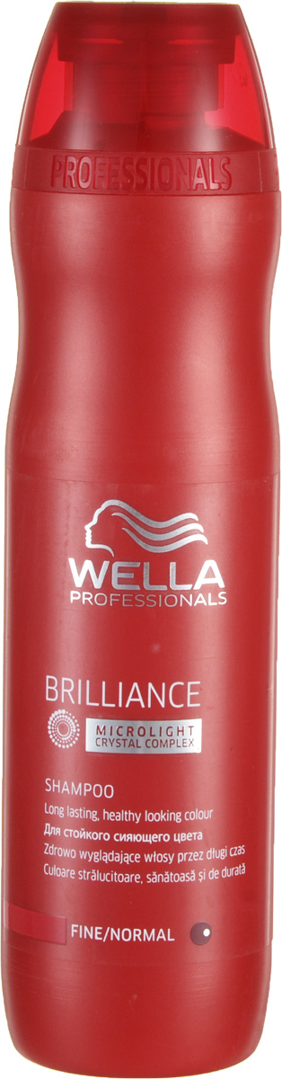 Wella Шампунь Brilliance Line для окрашенных нормальных и тонких волос, 250 млFS-00897 Wella Шампунь Brilliance Line для окрашенных нормальных и тонких волос, 250 млFS-00897Шампунь Wella для окрашенных нормальных и тонких волос отлично тонизирует волосы и очищает их. Он имеет легкую формулу и насыщенную текстуру, благодаря чему равномерно распределяется по волосам, придавая сияющий блеск и яркость. Шампунь прекрасно защищает волосы от негативного воздействия окружающей среды, обеспечивает после окрашивания оптимальный уровень рН, смягчает и успокаивает кожу головы, поддерживает оптимальный водный баланс. Шампунь действует как антиоксидант, стимулирует рост волос, возвращает им упругость и силу, они становятся яркими и блестящими.Результат: с шампунем для окрашенных нормальных и тонких волос вы продлите блеск и сияние цвета, сделаете волосы более мягкими и послушными.В состав входят: бриллиантовая пыльца, Витамин Е, глиоксиловая кислота, экстракт орхидеи.