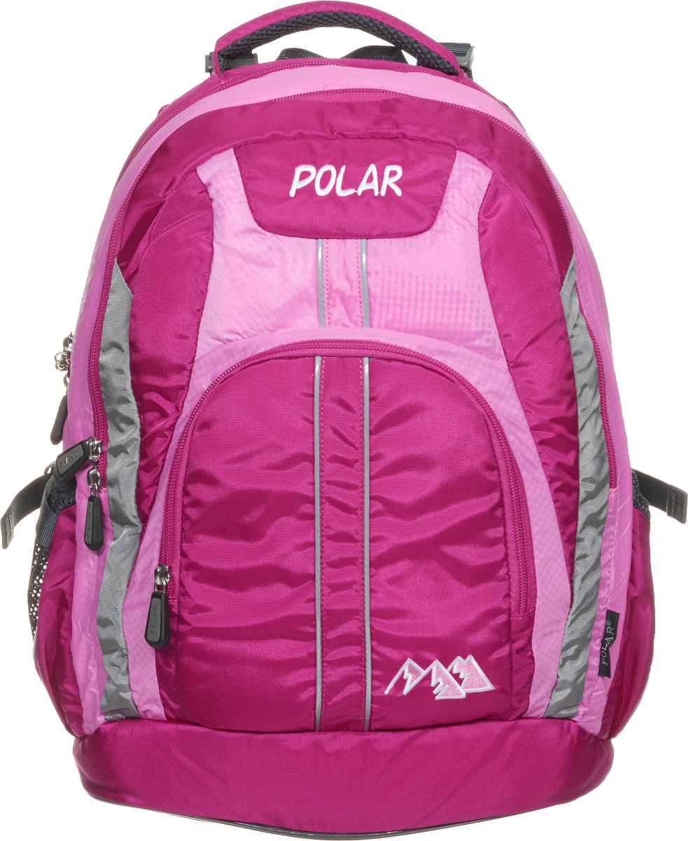 Рюкзак детский городской Polar, 24 л, цвет: розовый. П221-17П221-17 Рюкзак детский городской Polar, 24 л, цвет: розовый. П221-17П221-17Рюкзак состоит из двух отделений. Большое основное отделение предназначено для изделий и документов формата А4 без сложения. Также внутри расположен карман для ноутбука размером до 16 дюймов, а для дополнительной фиксации предмета отделение оснащено эластичными стяжками на пластиковом карабине. Второе отделение оснащено органайзером и также подходит для крупных и средних предметов. Снаружи расположены два кармана из сетчатой ткани по бокам и один большой карман на молнии на фронтальной части рюкзака. Дополнительно рюкзак оснащен удобной ручкой для переноски, грудной стяжкой и светоотражающей вставкой.
