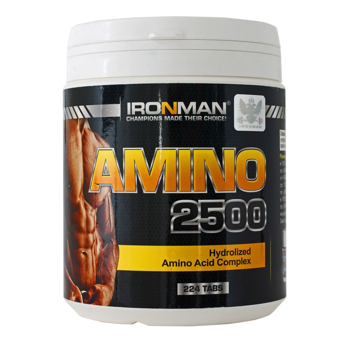 Ironman Амино 2500, 224 таблеток4607062756300 Ironman Амино 2500, 224 таблеток4607062756300Amino 2500 - это научно-сбалансированный источник аминокислот, позволяющий эффективно восстановить аминокислотный баланс в мышцах, в том числе после интенсивной тренировки. Amino 2500произведен из сывороточных белков и обладает наивысшей биологической ценностью благодаря полному гидролизу до свободных аминокислот, ди- и трипептидов. В комплекс специально добавлен витамин В6, способствующий эффективному усвоению аминокислот. Применение комплекса Amino 2500 должно быть увязано с программой питания и тренировок. И таблетки, и капсулы легко проглатываются. Продукт не содержит искусственных красителей и добавок Состав: Белок 2,5 г, калории 0,5 кКал, L-Карнитин 10 мг , Витамин В6 12,5 мг Аминокислотный состав в 2-х таблетках: Аланин 135 мг,аргинин 63 мг, аспарагиновая кислота 260 мг, *валин 145 мг, *гистидин 43 мг, глицин 45 мг, глютаминовая кислота 428 мг, *изолейцин 158 мг, *лейцин 263 мг, *лизин 218 мг, *метионин 45 мг, пролин 250 мг, серин 110 мг, *треонин 168 мг, *триптофан 40...