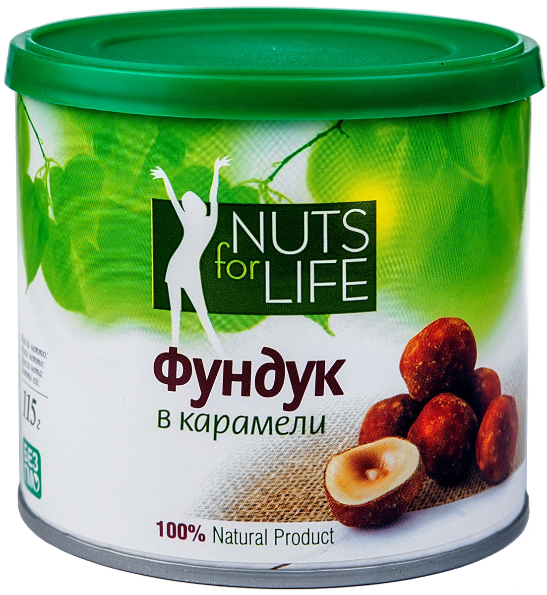 Nuts for Life Фундук в карамели, 115 гU921101 Nuts for Life Фундук в карамели, 115 гU921101Очищенный фундук Nuts for Life проходит щадящую обжарку и покрывается тончайшим слоем карамели. Хрустящий, ароматный, а теперь и сладкий фундук не оставит равнодушными ни детей ни взрослых!
