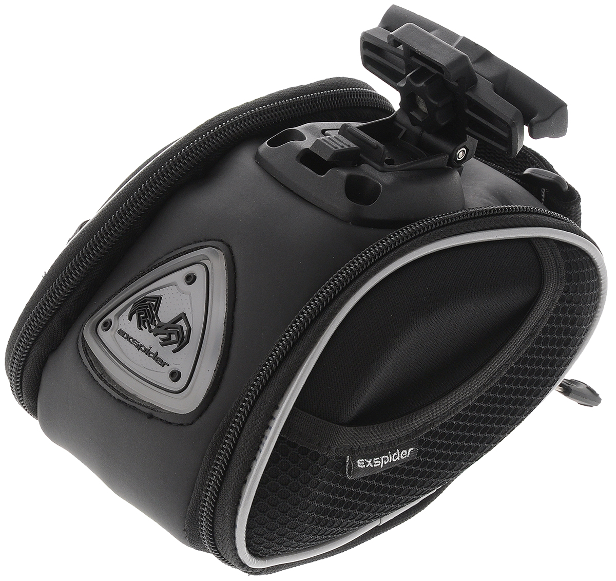 Подседельная сумка EXspider, с подсветкойSB6114L/41010 Подседельная сумка EXspider, с подсветкойSB6114L/41010Подседельная сумка EXspider, изготовленная из плотного полиэстера, специально разработана для крепления под седло велосипеда. Сумка оснащена вставками из прочного ударопоглощающего материала EVA (вспененный каучук) для большей надежности. Светоотражающие детали обеспечивают безопасность в темное время суток. Изделие имеет вместительный отсек на молнии для хранения небольших инструментов, личных вещей, легкого дождевика. Сбоку также имеется дополнительный карман на молнии и два сетчатых кармана на резинке. Быстросъемная пластиковая пряжка может быть закреплена под разными углами, чтобы сохранить горизонтальное положение сумки. Светящийся светодиодный логотип делает сумку оригинальной и стильной. Необходимо докупить 2 батарейки типа ААА (в комплект не входят).