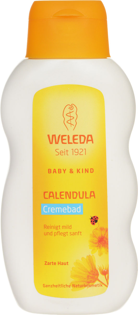 Weleda Молочко для купания Baby, с календулой, 200 мл72523WD Weleda Молочко для купания Baby, с календулой, 200 мл72523WDМолочко для купания младенцев Weleda имеет кремово-белый цвет и свежий нежный запах. Предназначено для нежного очищения и успокоения нежной кожи вашего малыша. Высокое содержание в молочке целебных растительных масел способствует предотвращению потери влаги, что делает кожу малыша нежной и мягкой. Молочко для купания младенцев идеально подходит и для взрослых с чувствительной кожей.Масла миндаля и кунжута, входящие в состав молочка, покрывают кожу ребенка тонким слоем, который вы можете ощущать, когда вынимаете малыша из ванночки. Этот слой формирует естественную защиту таким образом, что вы можете купать малыша каждый день, не нарушая естественный баланс его кожи (обычно мы рекомендуем купать малыша через день или два). Экстракт календулы, входящий в состав молочка для купания, очищает и успокаивает чувствительную кожу. Смесь натуральных эфирных масел, в том числе лавандовое и лимонное масло, придают крему для купания нежный свежий аромат.Товар сертифицирован.