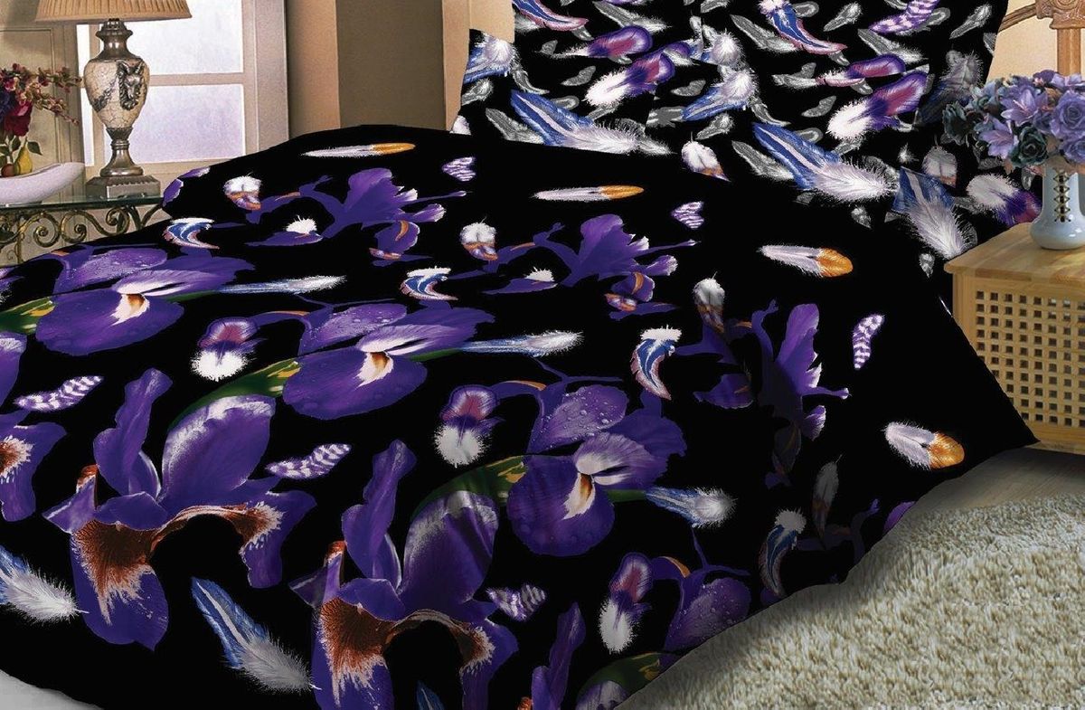 Комплект белья Liya Home Collection Соблазн, евро, наволочки 70x70, цвет: фиолетовый, черныйS03301004 Комплект белья Liya Home Collection Соблазн, евро, наволочки 70x70, цвет: фиолетовый, черныйS03301004Комплект белья Liya Home Collection Соблазн состоит из пододеяльника, простыни и двух наволочек. Изделия выполнены из сатина (100% хлопок).Сатин - производится из высших сортов хлопка, а своим блеском и легкостью напоминает шелк. Постельное белье из сатина превращает жаркие летние ночи в прохладные и освежающие, а холодные зимние - в теплые и согревающие.