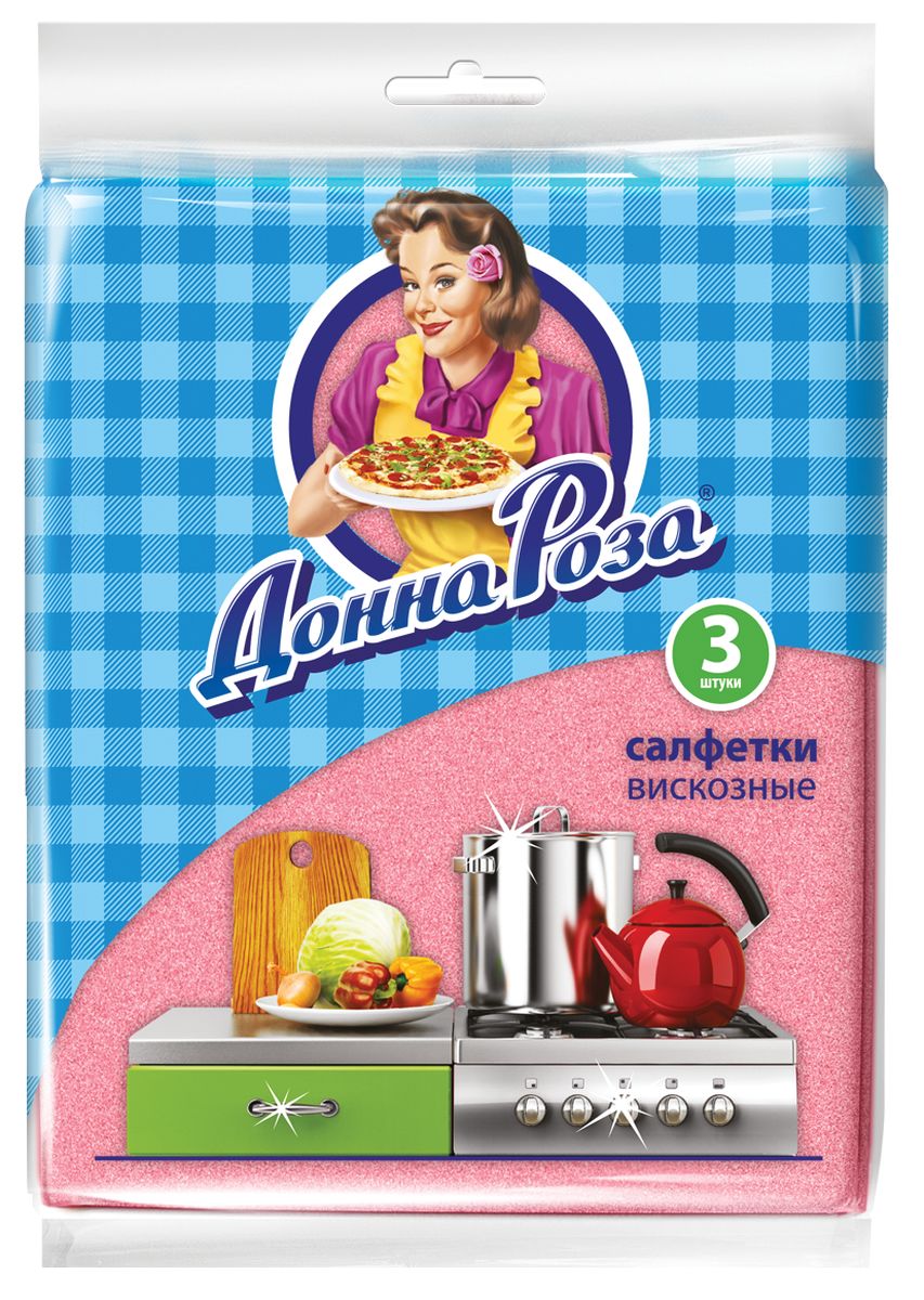 Салфетка для уборки Донна Роза, 3 штС0501 Салфетка для уборки Донна Роза, 3 штС0501Состав: 50% вискозы и 50% полиэстера для прочности. Не оставляют мокрых следов и ворса. Мягкие на ощупь и быстро сохнут. Экономичная упаковка.