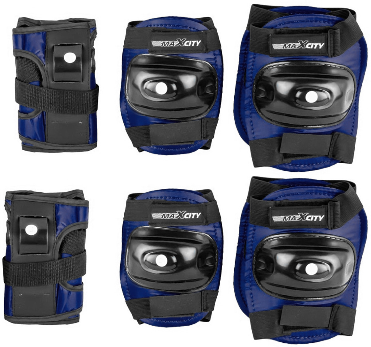 Защита роликовая MaxCity Standard, цвет: синий, черный. Размер S2770960253515 Защита роликовая MaxCity Standard, цвет: синий, черный. Размер S2770960253515Защита роликовая MaxCity Standard как нельзя лучше подойдет вашему ребенку. Защита предназначена для комфортного и безопасного катания на роликовых коньках. Состоит из налокотников, наколенников и защиты запястий. Каждый из этих элементов выполнен из качественных материалов, жестких снаружи и эластичных внутри. Двухкомпонентная система с внутренними вставками из этилвинилацетата поглощает энергию удара, снимает нагрузку с суставов и, таким образом, снижает риск получения травмы. Отличная подгонка достигается за счет анатомической формы и использования эластичных материалов. Защита комфортна при ношении, так как материал принимает форму руки или ноги. Размер наколенников: 14,5 х 11,5 х 2,5 см. Размер налокотников: 13 х 11 х 2 см. Размер защиты запястья: 13,5 х 7,5 х 5 см.