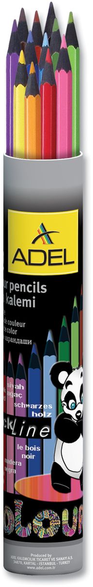 Adel Набор цветных карандашей Blackline PBT 12 цветов211-2312-003 Adel Набор цветных карандашей Blackline PBT 12 цветов211-2312-003Набор цветных карандашей Adel Blackline PBT - великолепный инструмент для творческой самореализации ребенка. Широкая цветовая палитра создает наилучшие условия для воплощения фантазии и вдохновения вашего маленького художника. Особая треугольная форма со скругленными гранями обеспечивает комфортное и уверенное использование и снижает усталость пальцев во время длительного занятия рисованием. Оправа из специального черного дерева облегчает затачивание карандаша, а качественный грифель диаметром 3 мм позволяет выбирать оптимальный уровень заточки в соответствии со своими потребностями и художественным стилем. Компактный алюминиевый тубус с плотно закрывающейся крышкой гарантирует удобство и аккуратность при хранении и транспортировке.