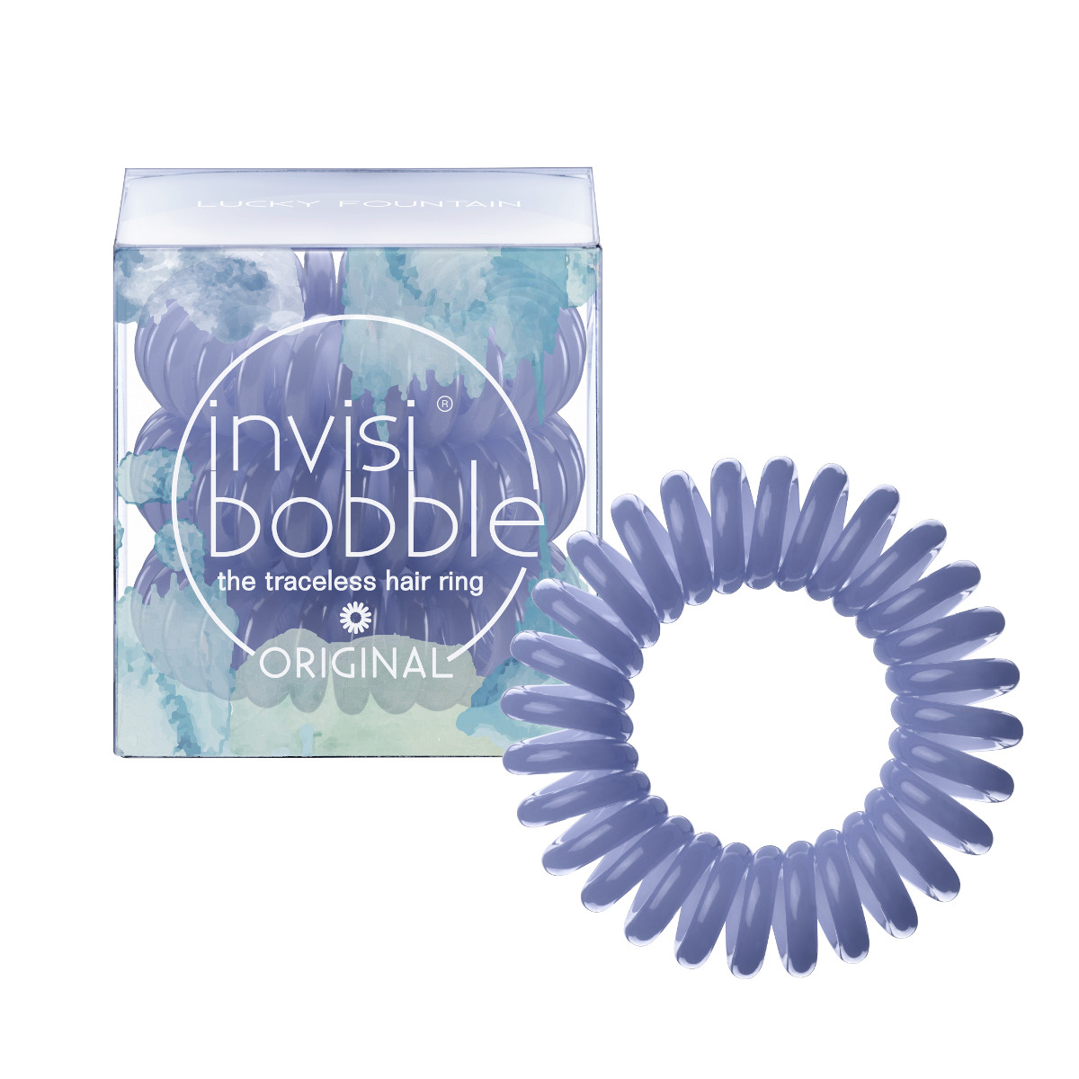 Invisibobble Резинка-браслет для волос Original Lucky Fountain3058 Invisibobble Резинка-браслет для волос Original Lucky Fountain3058Оригинальные резинки-браслеты invisibobble в форме телефонного шнура, созданные в Германии. Резинки из коллекции Secret Garden - незаменимый аксессуар для горячего периода летних фестивалей. Глубокий серо-синий оттенок наполнит жизнь счастьем, как Фонтан удачи! Резинки-браслеты invisibobble подходят для всех типов волос, надежно фиксируют причёску, не оставляют заломов и не вызывают головную боль благодаря неравномерному распределению давления на волосы. Кроме того, они не намокают и не вызывают аллергию при контакте с кожей, поскольку изготовлены из искусственной смолы.