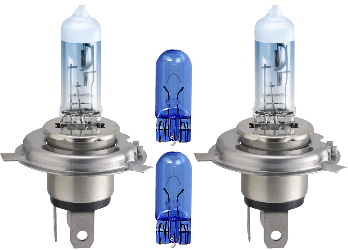 Галогенная автомобильная лампа Philips White Vision H7 12V-55W абсолютно белый свет +W5W 12V-5W W2,1x9,5d WHV по 2 шт. 12972WHVSM12972WHVSM Галогенная автомобильная лампа Philips White Vision H7 12V-55W абсолютно белый свет +W5W 12V-5W W2,1x9,5d WHV по 2 шт. 12972WHVSM12972WHVSMWhiteVision - сильный белый ксеноновый эффект Максимальная видимость и отличный внешний вид Максимально белый свет для большей контрастности Качество оригинального оборудования Philips Высококачественное кварцевое стекло 100%-ное соответствие законодательным нормам Лампы Philips WhiteVision придают свету фар вашего автомобиля интенсивный белый оттенок с ксеноновым эффектом, что создает идеальные условия для вождения в ночное время. Благодаря повышенной яркости и цветовой температуре до 4300К лампы WhiteVision представляют собой идеальное сочетание стиля и безопасности. Превосходя по характеристикам любые лампы с синим светом на рынке, лампы Philips WhiteVision являются идеальным решением для поклонников стильного вождения без ущерба для безопасности Напряжение: 12 вольт