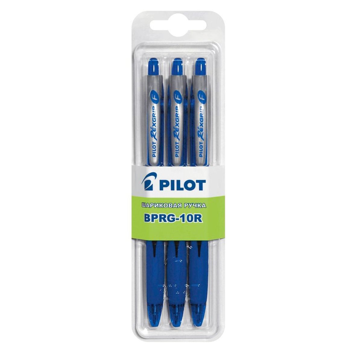 Pilot Набор шариковых ручек BPRG-10R цвет синий 3 штB-BPRG-10-3L Pilot Набор шариковых ручек BPRG-10R цвет синий 3 штB-BPRG-10-3LНабор шариковых ручек Pilot BPRG-10R - незаменимый предмет на любом рабочем столе. Корпус ручек выполнен из прочного прозрачного пластика. Автоматическая шариковая ручка имеет резиновый упор для пальцев, что обеспечивает комфорт и удобство при письме, так как позволяет пальцам принять естественное положение. Стержень имеет шарик из карбида вольфрама диаметром 0,7 мм, толщина линии - 0,32 мм. Такая ручка обеспечит четкий цвет и мягкое письмо. В наборе 3 ручки.