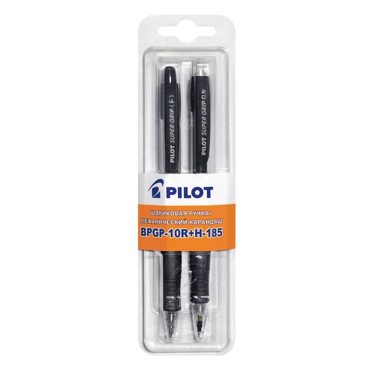 Pilot Набор для письма BPRG-10R-F H-105 цвет черныйB-RG10+H105BB Pilot Набор для письма BPRG-10R-F H-105 цвет черныйB-RG10+H105BBНабор для письма Pilot BPRG-10R-F + H-105 - незаменимый предмет на любом рабочем столе. Набор включает в себя шариковую ручку и механический карандаш. Автоматическая шариковая ручка с чернилами на масляной основе имеет резиновый упор для пальцев, что обеспечивает комфорт и удобство при письме, так как позволяет пальцам принять естественное положение. Стержень имеет шарик из карбида вольфрама диаметром 0,7 мм, ширина линии - 0,32 мм. Механический карандаш выполнен из пластика и оснащен резиновым упором для пальцев, имеет убирающуюся металлическую цангу. Диаметр грифеля - 0,5 мм. Сверху имеется встроенный ластик.