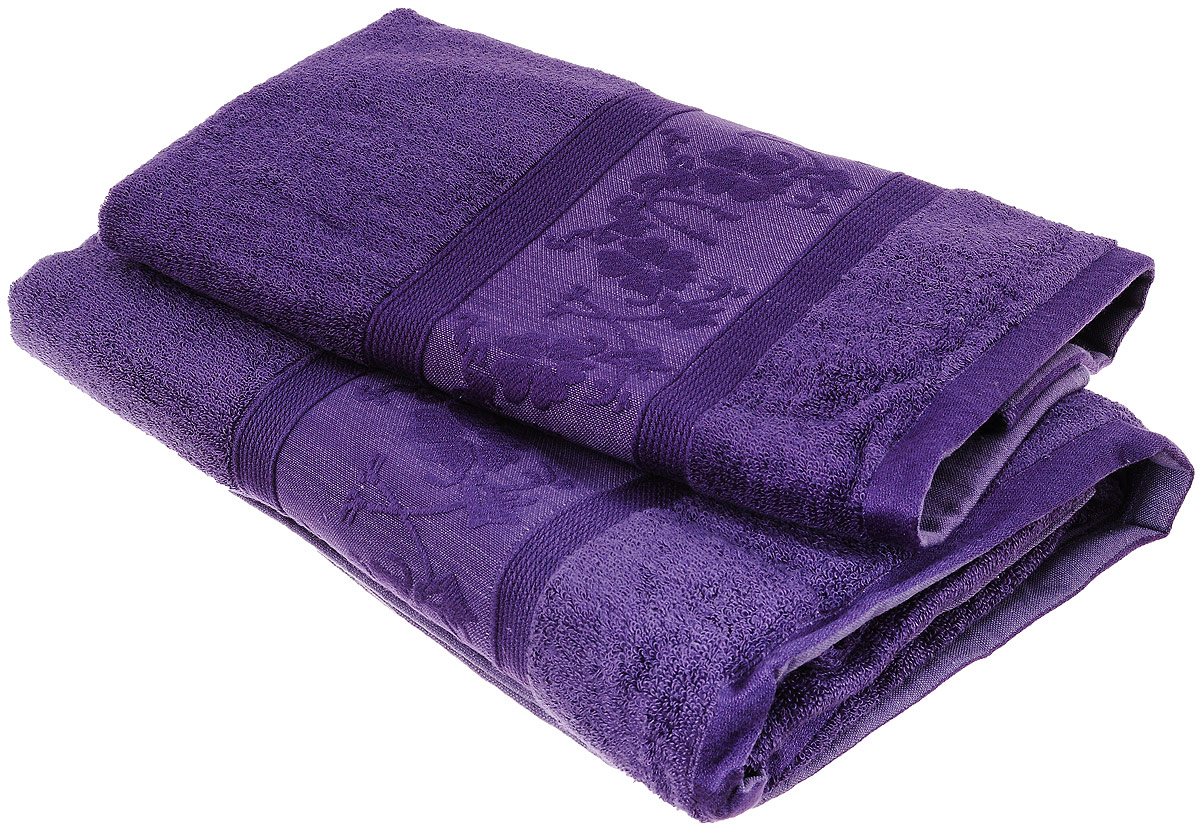 Набор бамбуковых полотенец Home Textile Цветы, цвет: фиолетовый, 2 штLX-OZ08 Набор бамбуковых полотенец Home Textile Цветы, цвет: фиолетовый, 2 штLX-OZ08Набор Home Textile Цветы состоит из двух полотенец разного размера, выполненных из бамбука с добавлением хлопка (70% бамбук, 30% хлопок). Полотенца имеют гладкую, шелковистую, приятную на ощупь текстуру, бордюры декорированы вышивкой с цветочным узором. Мягкие и уютные, они прекрасно впитывают влагу, легко стираются и быстро сохнут. Кроме того, бамбуковые полотенца отличаются высокой износоустойчивостью и долгим сроком службы, а также обладают антибактериальными свойствами. Такой набор полотенец подарит массу положительных эмоций и приятных ощущений.