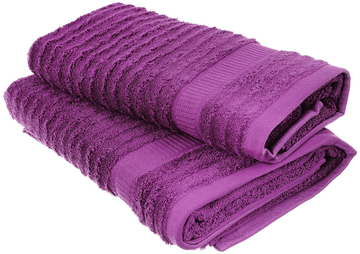 Набор хлопковых полотенец Home Textile, цвет: сливовый, 2 штLX-OZ22 Набор хлопковых полотенец Home Textile, цвет: сливовый, 2 штLX-OZ22Набор Home Textile состоит из двух полотенец разного размера, выполненных из качественной натуральной махры (100% хлопок). Полотенца имеют ворс различной длины, что создает рельефную текстуру, и классический бордюр. Мягкие и уютные, они прекрасно впитывают влагу и легко стираются. Кроме того, хлопковые полотенца отличаются высокой износоустойчивостью и долгим сроком службы. Такой набор полотенец подарит массу положительных эмоций и приятных ощущений.