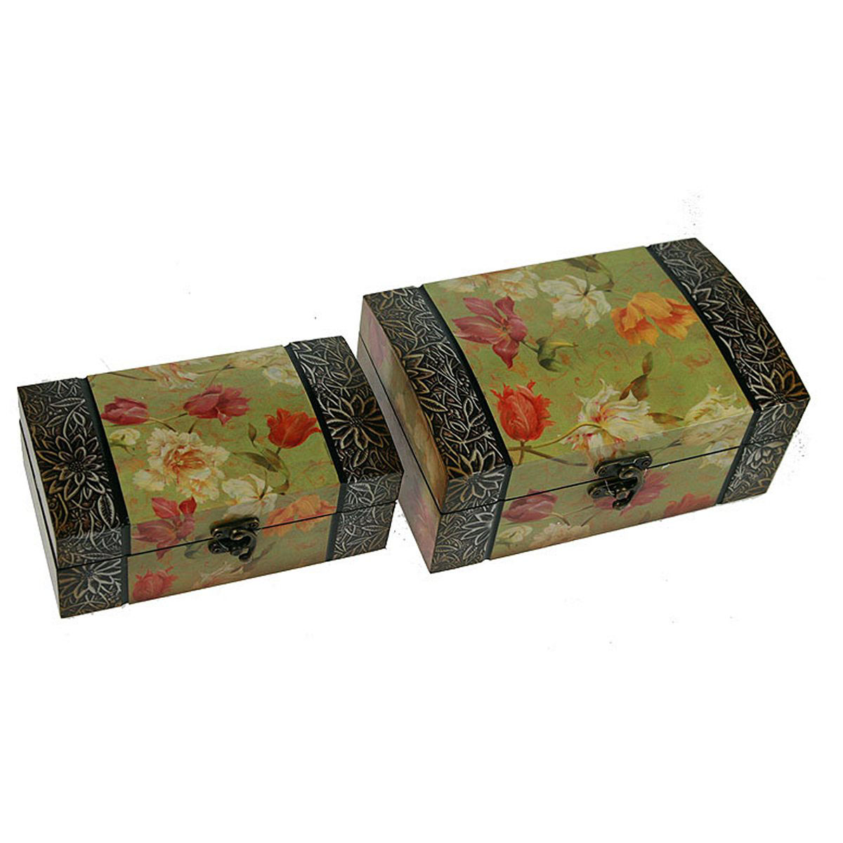 Набор сундучков Roura Decoracion, 24 х 15 х 10 см, 2 шт. 34724UP210DF Набор сундучков Roura Decoracion, 24 х 15 х 10 см, 2 шт. 34724UP210DFНабор сундучков Roura Decoracion станет полезным и особо желанным подарком для женщин, так как в них можно хранить что угодно, будь то инструменты для рукоделия, украшения или просто маленькие женские секреты..Набор состоит из двух предметов. Правила ухода: регулярно удалять пыль сухой, мягкой тканью.