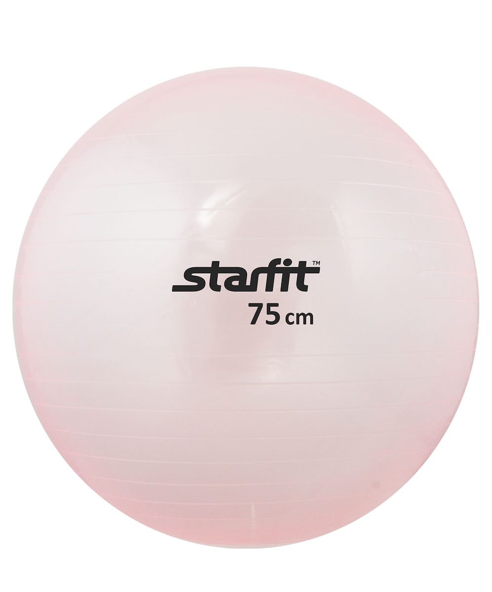 Мяч гимнастический Starfit, цвет: прозрачный, розовый, диаметр 75 смУТ-00009050 Мяч гимнастический Starfit, цвет: прозрачный, розовый, диаметр 75 смУТ-00009050Гимнастический мяч Star Fit является универсальным тренажером для всех групп мышц, помогает развить гибкость, исправить осанку, снимает чувство усталости в спине. Предназначен для гимнастических и медицинских целей в лечебных упражнениях. Прекрасно подходит для использования в домашних условиях. Данный мяч можно использовать для реабилитации после травм и операций, восстановления после перенесенного инсульта, стимуляции и релаксации мышечных тканей, улучшения кровообращения, лечении и профилактики сколиоза, при заболеваниях или повреждениях опорно- двигательного аппарата.