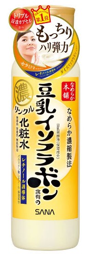 Sana Увлажняющий и подтягивающий лосьон Wrinkle Lotion, с ретинолом и изофлавонами сои, 200мл425554 Sana Увлажняющий и подтягивающий лосьон Wrinkle Lotion, с ретинолом и изофлавонами сои, 200мл425554Лосьон содержит 3 капсулированных компонента - изофлавоны сои, церамиды и ретинол. Предотвращает образование морщин. Ретинол, входящий в состав лосьона, стимулирует обновление клеток кожи и синтез коллагена. В результате разглаживаются мелкие морщинки, кожа становится гладкой и упругой. Лосьон глубоко увлажняет, повышает упругость и эластичность кожи за счет действия полученных из соевых бобов увлажняющих компонентов: изофлавоны, полученные из соевых бобов; изофлавоны, полученные из ферментированного соевого молока; экстракт соевых бобов; растительный коллаген, полученный из соевого белка. Не содержит парфюмерных отдушек, искусственных красителей, минеральных масел и генетически модифицированных соевых бобов.