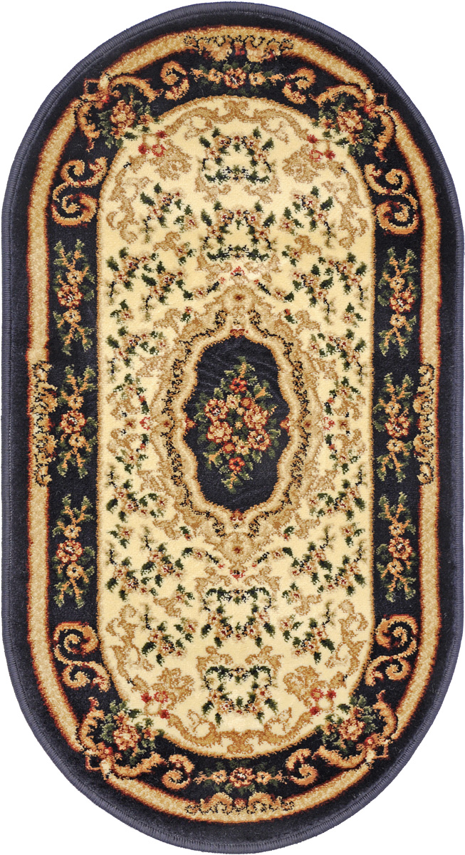 Ковер Kamalak Tekstil, овальный, 60 x 110 см. УК-0118UP210DF Ковер Kamalak Tekstil, овальный, 60 x 110 см. УК-0118UP210DFКовер Kamalak Tekstil изготовлен из прочного синтетического материала heat-set, улучшенного варианта полипропилена (эта нить получается в результате его дополнительной обработки). Полипропилен износостоек, нетоксичен, не впитывает влагу, не провоцирует аллергию. Структура волокна в полипропиленовых коврах гладкая, поэтому грязь не будет въедаться и скапливаться на ворсе. Практичный и износоустойчивый ворс не истирается и не накапливает статическое электричество. Ковер обладает хорошими показателями теплостойкости и шумоизоляции. Оригинальный рисунок позволит гармонично оформить интерьер комнаты, гостиной или прихожей. За счет невысокого ворса ковер легко чистить. При надлежащем уходе синтетический ковер прослужит долго, не утратив ни яркости узора, ни блеска ворса, ни упругости. Самый простой способ избавить изделие от грязи - пропылесосить его с обеих сторон (лицевой и изнаночной). Влажная уборка с применением шампуней и моющих средств не противопоказана. Хранить рекомендуется в свернутом рулоном виде.