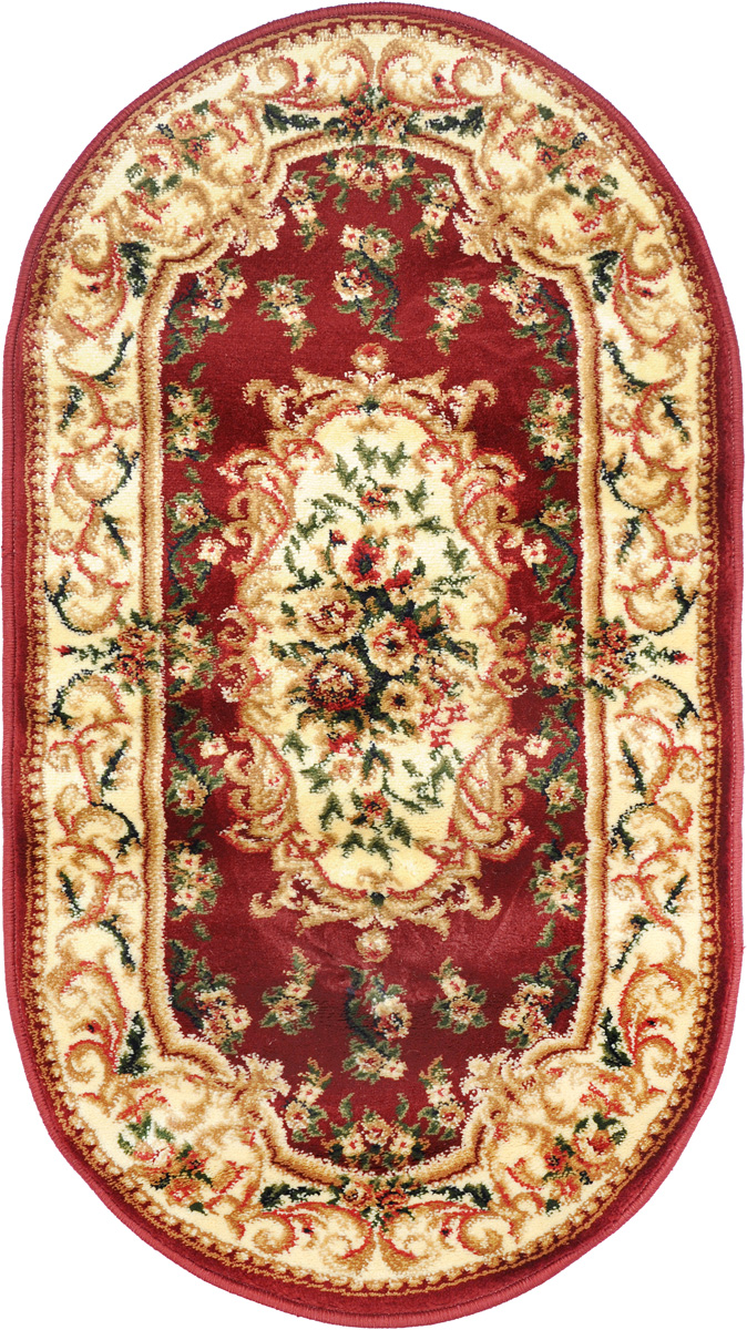 Ковер Kamalak Tekstil, овальный, 60 x 110 см. УК-037222387 Ковер Kamalak Tekstil, овальный, 60 x 110 см. УК-037222387Ковер Kamalak Tekstil изготовлен из прочного синтетического материала heat-set, улучшенного варианта полипропилена (эта нить получается в результате его дополнительной обработки). Полипропилен износостоек, нетоксичен, не впитывает влагу, не провоцирует аллергию. Структура волокна в полипропиленовых коврах гладкая, поэтому грязь не будет въедаться и скапливаться на ворсе. Практичный и износоустойчивый ворс не истирается и не накапливает статическое электричество. Ковер обладает хорошими показателями теплостойкости и шумоизоляции. Оригинальный рисунок позволит гармонично оформить интерьер комнаты, гостиной или прихожей. За счет невысокого ворса ковер легко чистить. При надлежащем уходе синтетический ковер прослужит долго, не утратив ни яркости узора, ни блеска ворса, ни упругости. Самый простой способ избавить изделие от грязи - пропылесосить его с обеих сторон (лицевой и изнаночной). Влажная уборка с применением шампуней и моющих средств не противопоказана. Хранить рекомендуется в свернутом рулоном виде.