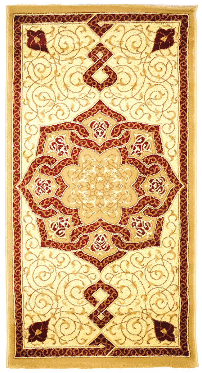 Ковер Kamalak Tekstil, прямоугольный, 80 x 150 см. УК-0087УК-0087 Ковер Kamalak Tekstil, прямоугольный, 80 x 150 см. УК-0087УК-0087Ковер Kamalak Tekstil изготовлен из прочного синтетического материала heat-set, улучшенного варианта полипропилена (эта нить получается в результате его дополнительной обработки). Полипропилен износостоек, нетоксичен, не впитывает влагу, не провоцирует аллергию. Структура волокна в полипропиленовых коврах гладкая, поэтому грязь не будет въедаться и скапливаться на ворсе. Практичный и износоустойчивый ворс не истирается и не накапливает статическое электричество. Ковер обладает хорошими показателями теплостойкости и шумоизоляции. Оригинальный рисунок позволит гармонично оформить интерьер комнаты, гостиной или прихожей. За счет невысокого ворса ковер легко чистить. При надлежащем уходе синтетический ковер прослужит долго, не утратив ни яркости узора, ни блеска ворса, ни упругости. Самый простой способ избавить изделие от грязи - пропылесосить его с обеих сторон (лицевой и изнаночной). Влажная уборка с применением шампуней и моющих средств не противопоказана. ...