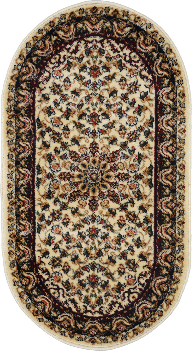 Ковер Kamalak Tekstil, овальный, 60 x 110 см. УК-0355УК-0355 Ковер Kamalak Tekstil, овальный, 60 x 110 см. УК-0355УК-0355Ковер Kamalak Tekstil изготовлен из прочного синтетического материала heat-set, улучшенного варианта полипропилена (эта нить получается в результате его дополнительной обработки). Полипропилен износостоек, нетоксичен, не впитывает влагу, не провоцирует аллергию. Структура волокна в полипропиленовых коврах гладкая, поэтому грязь не будет въедаться и скапливаться на ворсе. Практичный и износоустойчивый ворс не истирается и не накапливает статическое электричество. Ковер обладает хорошими показателями теплостойкости и шумоизоляции. Оригинальный рисунок позволит гармонично оформить интерьер комнаты, гостиной или прихожей. За счет невысокого ворса ковер легко чистить. При надлежащем уходе синтетический ковер прослужит долго, не утратив ни яркости узора, ни блеска ворса, ни упругости. Самый простой способ избавить изделие от грязи - пропылесосить его с обеих сторон (лицевой и изнаночной). Влажная уборка с применением шампуней и...