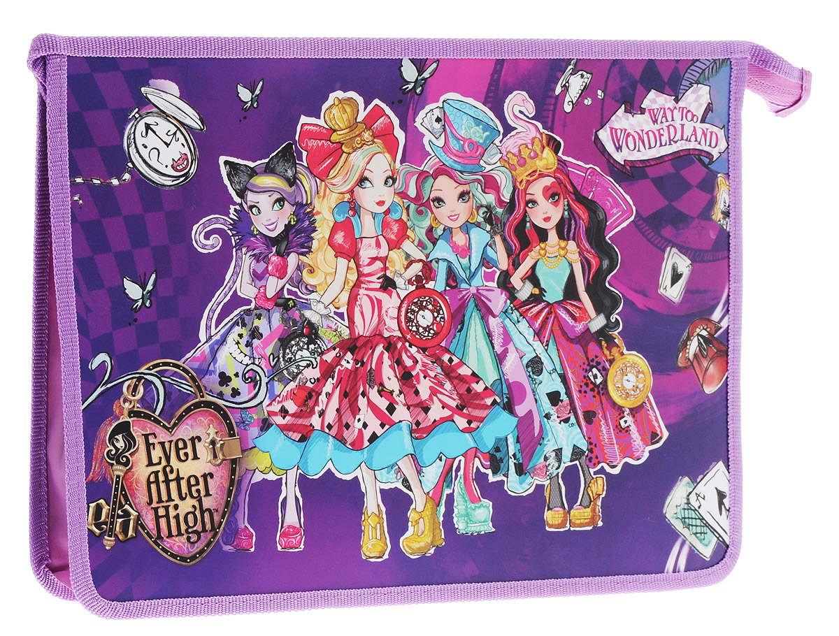 Centrum Папка Ever After High цвет фиолетовый87152 Centrum Папка Ever After High цвет фиолетовый87152Папка Centrum Ever After High идеально подойдет для хранения различных бумаг формата А4, а также школьных тетрадей и письменных принадлежностей. Папка оформлена красочными изображениями героинь мультфильма Школа Долго и Счастливо. Изготовлена из прочного пластика и надежно закрывается на застежку-молнию. Папка практична в использовании и надежно сохранит ваши бумаги и сбережет их от повреждений, пыли и влаги. Не рекомендуется детям до 3-х лет.