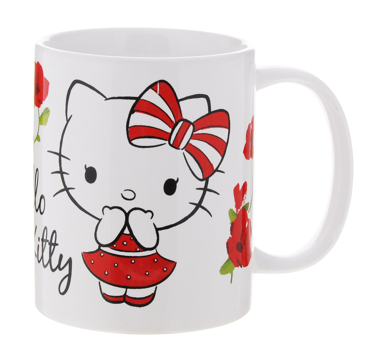 Hello Kitty Кружка детская 330 мл46205 Hello Kitty Кружка детская 330 мл46205Детская кружка Disney Hello Kitty с любимым героем станет отличным подарком для вашего ребенка. Она выполнена из керамики и оформлена изображением симпатичной кошечки Китти. Кружка дополнена удобной ручкой. Такой подарок станет не только приятным, но и практичным сувениром: кружка будет незаменимым атрибутом чаепития, а оригинальное оформление кружки добавит ярких эмоций и хорошего настроения. Можно использовать в СВЧ-печи и посудомоечной машине.