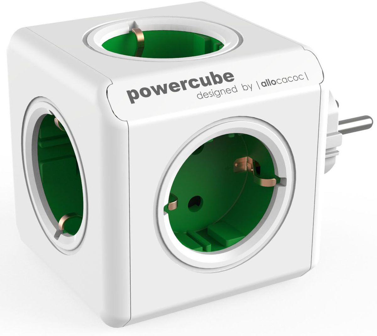Allocacoc PowerCube Original, Green сетевой разветвитель1100GN/DEORPC Allocacoc PowerCube Original, Green сетевой разветвитель1100GN/DEORPCЭто первоначальная концепция Allocacoc PowerCube Original, включающая 5 розеток питания. Благодаря конструкции PowerCube, адаптеры не блокируют друг друга. Находясь в офисе, дома, на совещании или еще где-нибудь, бывает трудно найти свободную розетку для зарядки ноутбука или мобильного телефона.PowerCube решил эту проблему: количество розеток можно расширить, что позволит монтировать индивидуальный источник питания в пределах досягаемости.